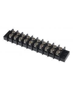 MULTICOMP PRO MC24317Panel Mount Barrier Terminal Block, 2 Row, 10 Positions, 22 AWG, 14 AWG, 9.5 mm, 20 A