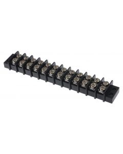 MULTICOMP PRO MC24318Panel Mount Barrier Terminal Block, 2 Row, 12 Positions, 22 AWG, 14 AWG, 9.5 mm, 20 A