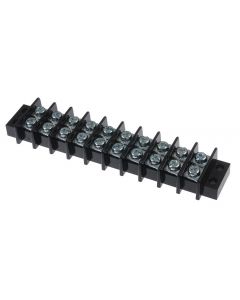 MULTICOMP PRO MC24341Panel Mount Barrier Terminal Block, 2 Row, 10 Positions, 12 AWG, 11 mm, 20 A