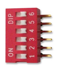 MULTICOMP PRO MCNDA-06VDIP / SIP Switch, 6 Circuits, Slide, Through Hole, SPST-NO, 24 V, 25 mA