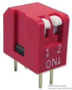 MULTICOMP PRO MCNDP-02VDIP / SIP Switch, 2 Circuits, Piano Key, Through Hole, SPST-NO, 24 V, 25 mA