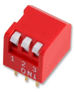 MULTICOMP PRO MCNDP-03VDIP / SIP Switch, 3 Circuits, Piano Key, Through Hole, SPST-NO, 24 V, 25 mA