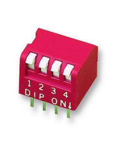 MULTICOMP PRO MCNDP-04VDIP / SIP Switch, 4 Circuits, Piano Key, Through Hole, SPST-NO, 24 V, 25 mA