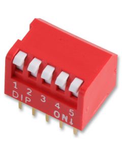MULTICOMP PRO MCNDP-05VDIP / SIP Switch, 5 Circuits, Piano Key, Through Hole, SPST-NO, 24 V, 25 mA