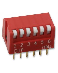 MULTICOMP PRO MCNDP-06VDIP / SIP Switch, 6 Circuits, Piano Key, Through Hole, SPST-NO, 24 V, 25 mA