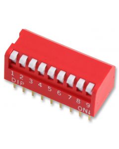 MULTICOMP PRO MCNDP-09VDIP / SIP Switch, 9 Circuits, Piano Key, Through Hole, SPST-NO, 24 V, 25 mA