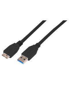 MULTICOMP PRO MC002723USB Cable, USB Type A Plug, Micro USB Type B Plug, 2 m, 6.6 ft, USB 3.0, Black