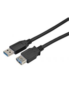 MULTICOMP PRO MC002724USB Cable, USB Type A Plug, USB Type A Receptacle, 1.83 m, 6 ft, USB 2.0, Black