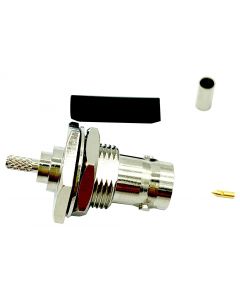 MULTICOMP PRO MP007945RF / Coaxial Connector, BNC Coaxial, Straight Bulkhead Jack, Crimp, 50 ohm, RG174/U