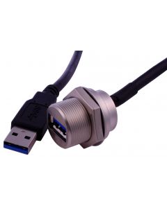 MULTICOMP PRO MP002433USB Cable, Type A Plug to Type A Receptacle, 200 mm, 7.9 ', USB 3.0, Black