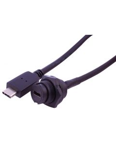 MULTICOMP PRO MP002445USB Cable, Type C Plug to Type C Receptacle, 100 mm, 3.9 ', USB 3.1, Black
