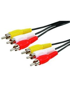 MULTICOMP PRO PSG03054Audio / Video Cable Assembly, Composite Video/Stereo Audio RCA Plugs to RCA Plugs, 10'