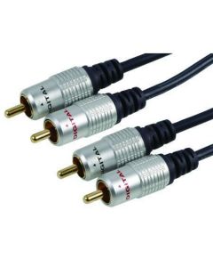 MULTICOMP PRO PSG00793Audio / Video Cable Assembly, Stereo Patch, Metalized Dual RCA Plugs to Dual RCA Plugs, 3Ft, 914.4mm