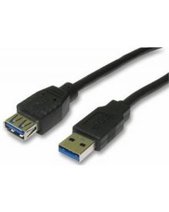MULTICOMP PRO USB3-822USB Cable, USB Type A Plug, USB Type A Receptacle, 2 m, 6 ft, USB 3.0, Black
