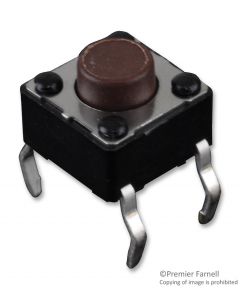 MULTICOMP PRO MC32829Tactile Switch, MCDTS-6 Series, Top Actuated, Through Hole, Round Button, 160 gf, 50mA at 12VDC