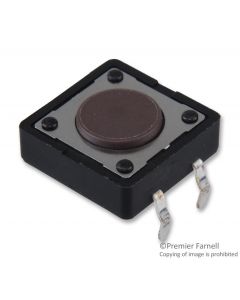 MULTICOMP PRO MC32872Tactile Switch, MCDTS-2 Series, Top Actuated, Through Hole, Round Button, 160 gf, 50mA at 12VDC