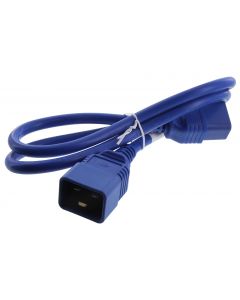 MULTICOMP PRO GW-151758Mains Power Cord, IEC 60320 C20 to IEC 60320 C19, 1 m, 16 A, 250 V, Blue