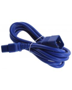 MULTICOMP PRO GW-151760Mains Power Cord, IEC 60320 C20 to IEC 60320 C19, 3 m, 16 A, 250 V, Blue