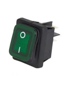 MULTICOMP PRO MP011250Rocker Switch, DPST-NO, Illuminated, Panel Mount, Green