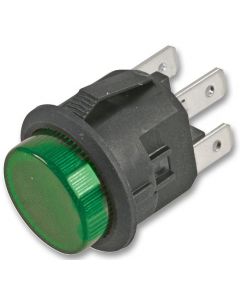 MULTICOMP PRO MCLC210-7-K-M-ET-2BPushbutton Switch, 20.5 mm, DPST, On-Off, Round, Green