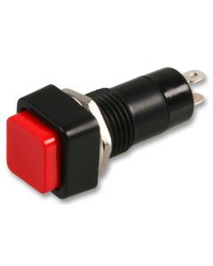 MULTICOMP PRO MCPS23B-3Pushbutton Switch, 12 mm, SPST, (On)-Off, Square Raised, Red