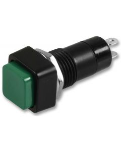 MULTICOMP PRO MCPS23A-6Pushbutton Switch, 12 mm, SPST, On-Off, Square Raised, Green