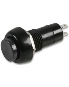 MULTICOMP PRO MCPS25B-2Pushbutton Switch, 12 mm, SPST, (On)-Off, Round Raised, Black