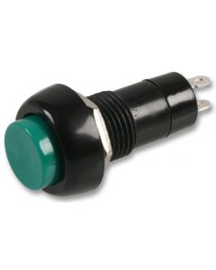MULTICOMP PRO MCPS25B-6Pushbutton Switch, 12 mm, SPST, (On)-Off, Round Raised, Green
