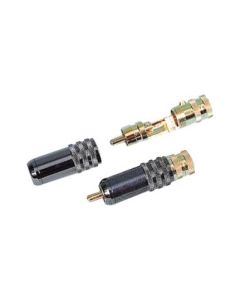 MULTICOMP PRO PS000103RCA (Phono) Audio / Video Connector, 2 Contacts, Plug, Tin Plated Contacts, Brass Body