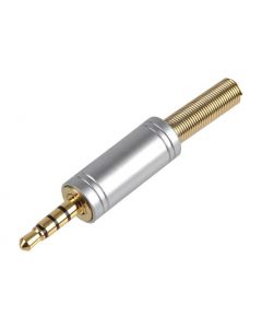 MULTICOMP PRO PS000134Phone Audio Connector, 4 Contacts, Plug, 3.5 mm, Cable Mount, Brass Body