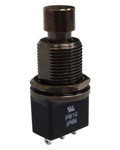 MULTICOMP PRO MP-PB10-AAA1QE-4Pushbutton Switch, 11.9 mm, SPDT, On-On, Round Plunger, Black