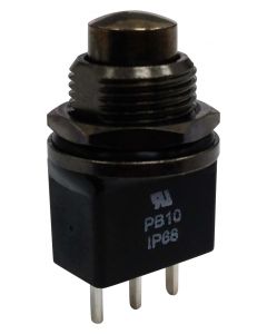 MULTICOMP PRO MP-PB10-CBB2QE-4Pushbutton Switch, 11.9 mm, SPDT, On-(Off), Round, Black