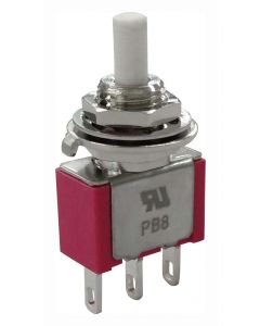 MULTICOMP PRO MP-PB8-AB00A1QE-1Pushbutton Switch, SPDT, On-(Off), Round Plunger