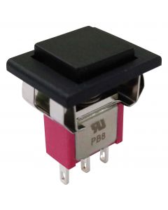 MULTICOMP PRO MP-PB8-AE221QE-1Pushbutton Switch, SPDT, On-(Off), Square, Black