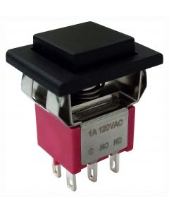 MULTICOMP PRO MP-PB8-BE221QE-1Pushbutton Switch, DPDT, On-(Off), Square, Black