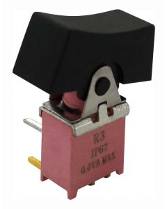 MULTICOMP PRO MP-R3-2B-C-SB5-G-14Rocker Switch, Subminiature, IP67, On-On, SPDT, Non Illuminated, Through Hole, Black