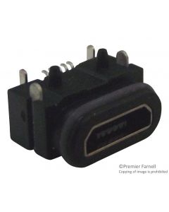 MULTICOMP PRO MC001006USB Connector, IPX7, Micro USB Type B, USB 2.0, Plug, 5 Positions, Surface Mount, Right Angle