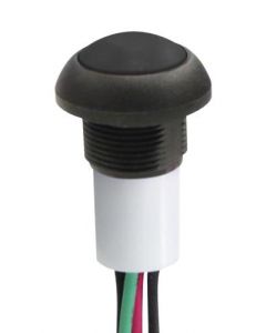 MULTICOMP PRO MPP12-6B202MM1CAS05L05-S001Pushbutton Switch, Subminiature, Sealed, 13.6 mm, SPST, Off-(On), Round Flat, Black