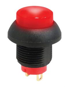 MULTICOMP PRO MPP12-6B2G3SM3CAS05L00Pushbutton Switch, Subminiature, Sealed, 13.6 mm, SPST, Off-(On), Round Raised, Red