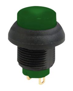MULTICOMP PRO MPP12-7B2G6SM1CAS05L00Pushbutton Switch, Subminiature, Sealed, 13.6 mm, SPST, On-(Off), Round Raised, Green