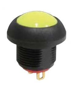 MULTICOMP PRO MPP12-6B205MM1CAS05L00Pushbutton Switch, Subminiature, Sealed, 13.6 mm, SPST, Off-(On), Round Flat, Yellow