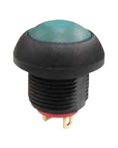 MULTICOMP PRO MPP12-6B2A6SM1CAS05L00Pushbutton Switch, Subminiature, Sealed, 13.6 mm, SPST, Off-(On), Round Domed, Green