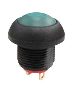 MULTICOMP PRO MPP12-7B206MM1CAS05L00Pushbutton Switch, Subminiature, Sealed, 13.6 mm, SPST, On-(Off), Round Flat, Green