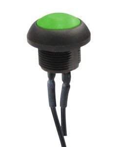 MULTICOMP PRO MPP12-6B206MM1CAS05L03-Y001Pushbutton Switch, Subminiature, Sealed, 13.6 mm, SPST, Off-(On), Round Flat, Green