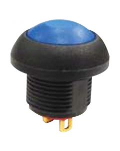 MULTICOMP PRO MPP12-6B207MM2CAS05L00Pushbutton Switch, Subminiature, Sealed, 13.6 mm, SPST, Off-(On), Round Flat, Blue