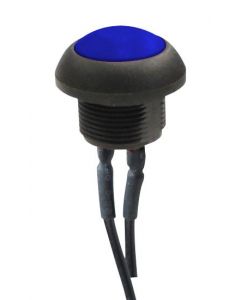 MULTICOMP PRO MPP12-6B207MM1CAS05L05-Y001Pushbutton Switch, Subminiature, Sealed, 13.6 mm, SPST, Off-(On), Round Flat, Blue