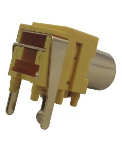 MULTICOMP PRO PSG01547RCA (Phono) Audio / Video Connector, 2 Contacts, Socket, Gold Plated Contacts, Metal Body, Yellow