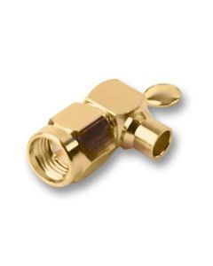 MULTICOMP PRO MP-R19-002-12-4432110LLRF / Coaxial Connector, SMA Coaxial, Right Angle Plug, Solder, 50 ohm, RG402/U, Brass