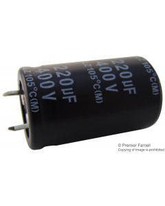 MULTICOMP PRO MCKLZ400M221N40YElectrolytic Capacitor, 220 µF, 400 V, ± 20%, Snap-In, 2000 hours @ 105°C